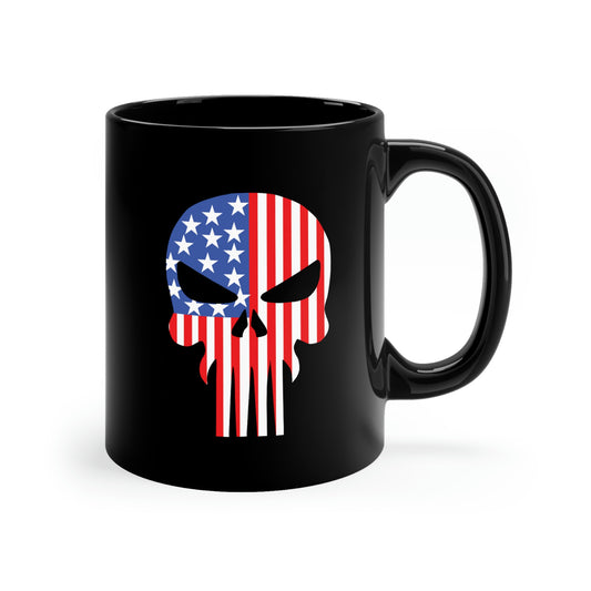 American Flag Skull Mug