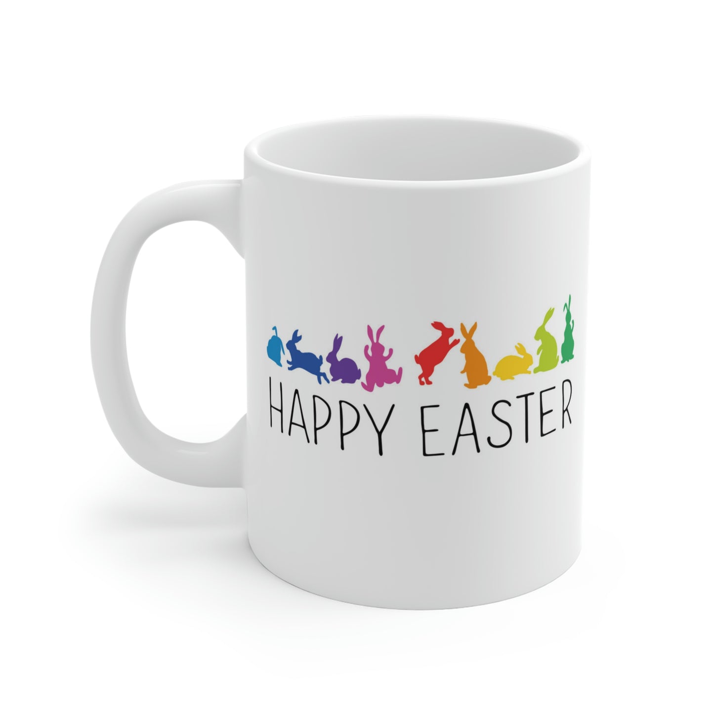 Happy Easter Rainbow Bunnies Mug
