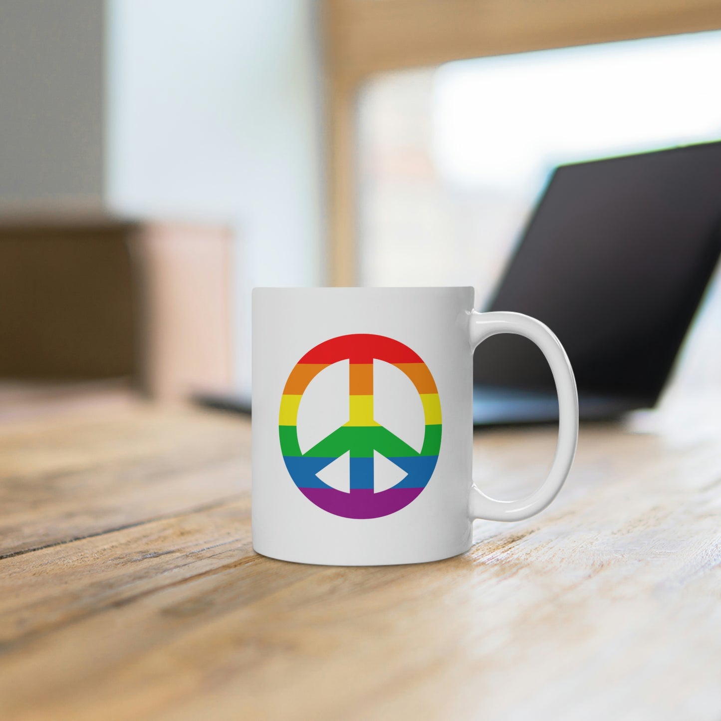 Rainbow Peace Sign Mug