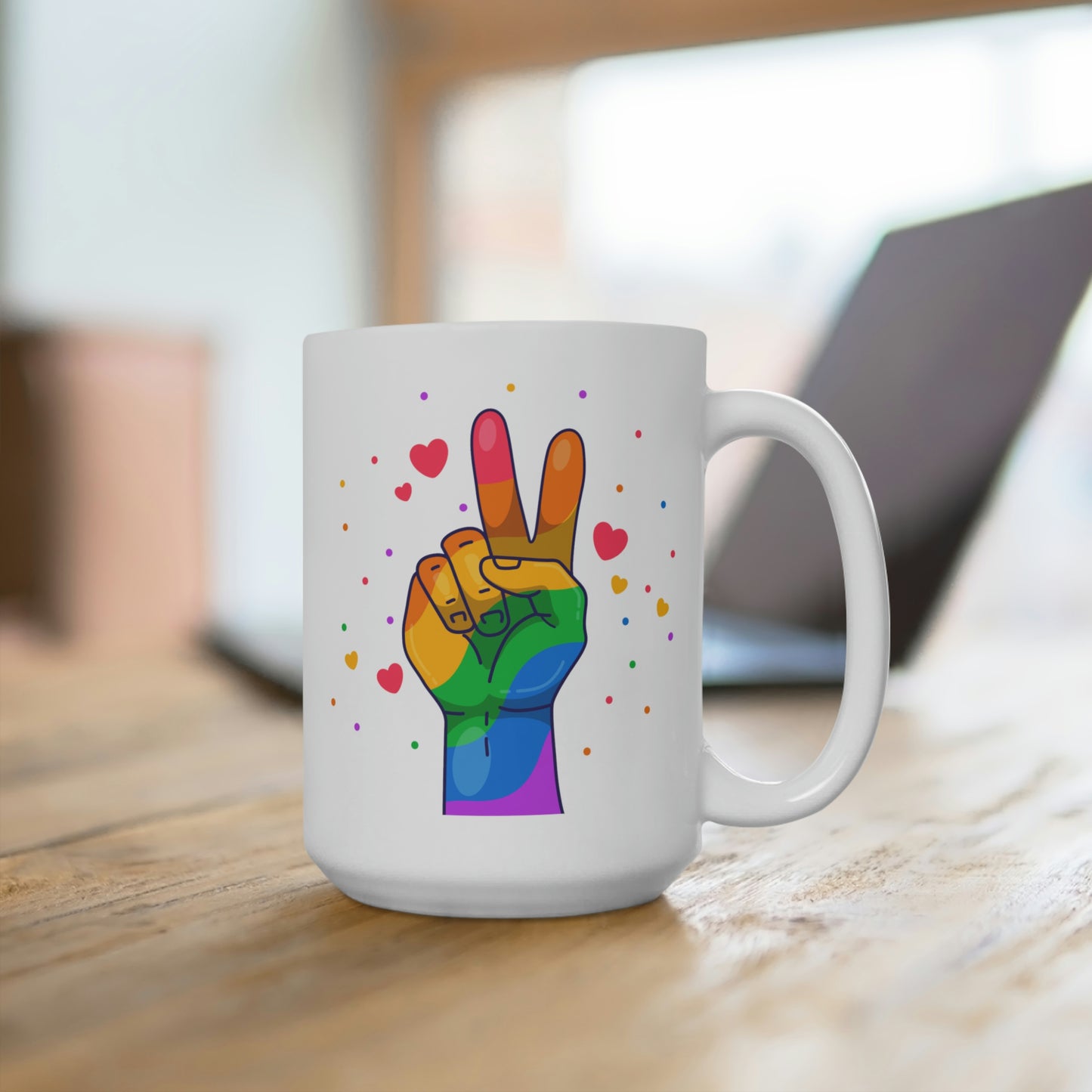 Rainbow Peace Mug