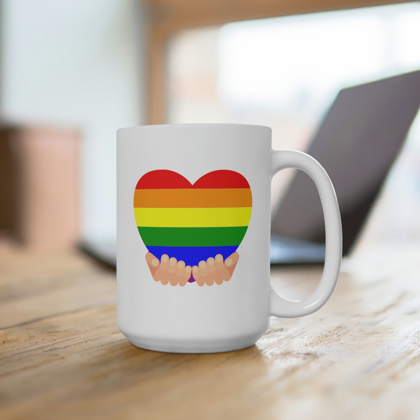 Rainbow Heart Mug