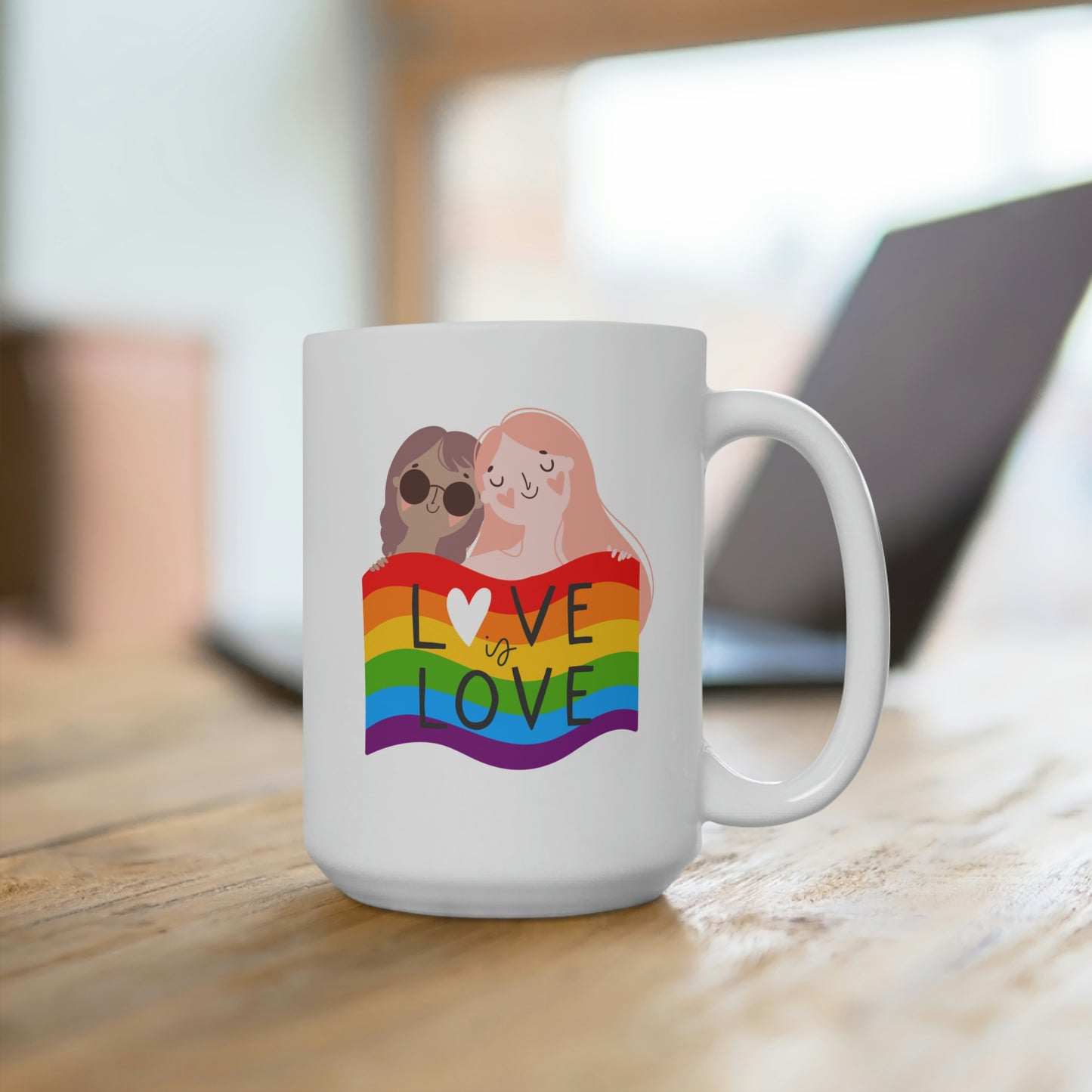 Love Is Love Lesbian Mug