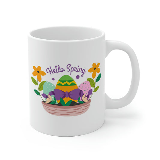 Hello Spring Easter Basket Mug