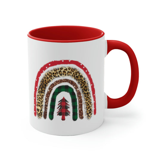 Boho Christmas Tree Rainbow Mug