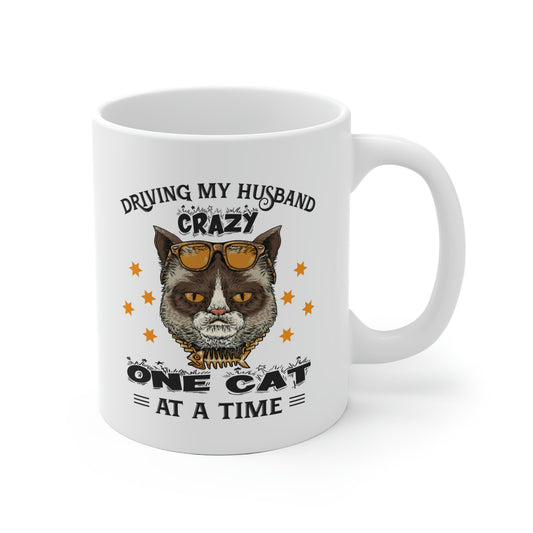 Driving My Husband Crazy One Cat At A Time Mug