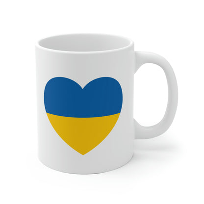 Ukrainian Flag Heart Mug