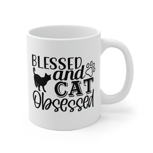 Blessed And Cat Obsessed Mug