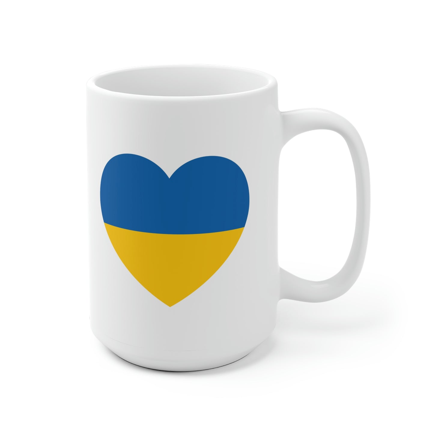 Ukrainian Flag Heart Mug