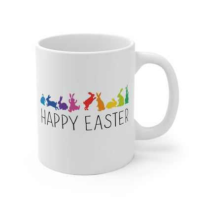 Happy Easter Rainbow Bunnies Mug