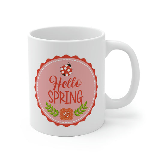 Hello Spring Ladybug Mug