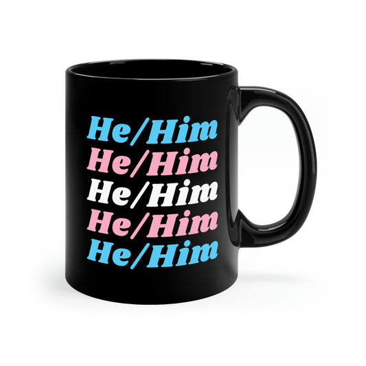 He/Him Transgender Flag Pronoun Mug
