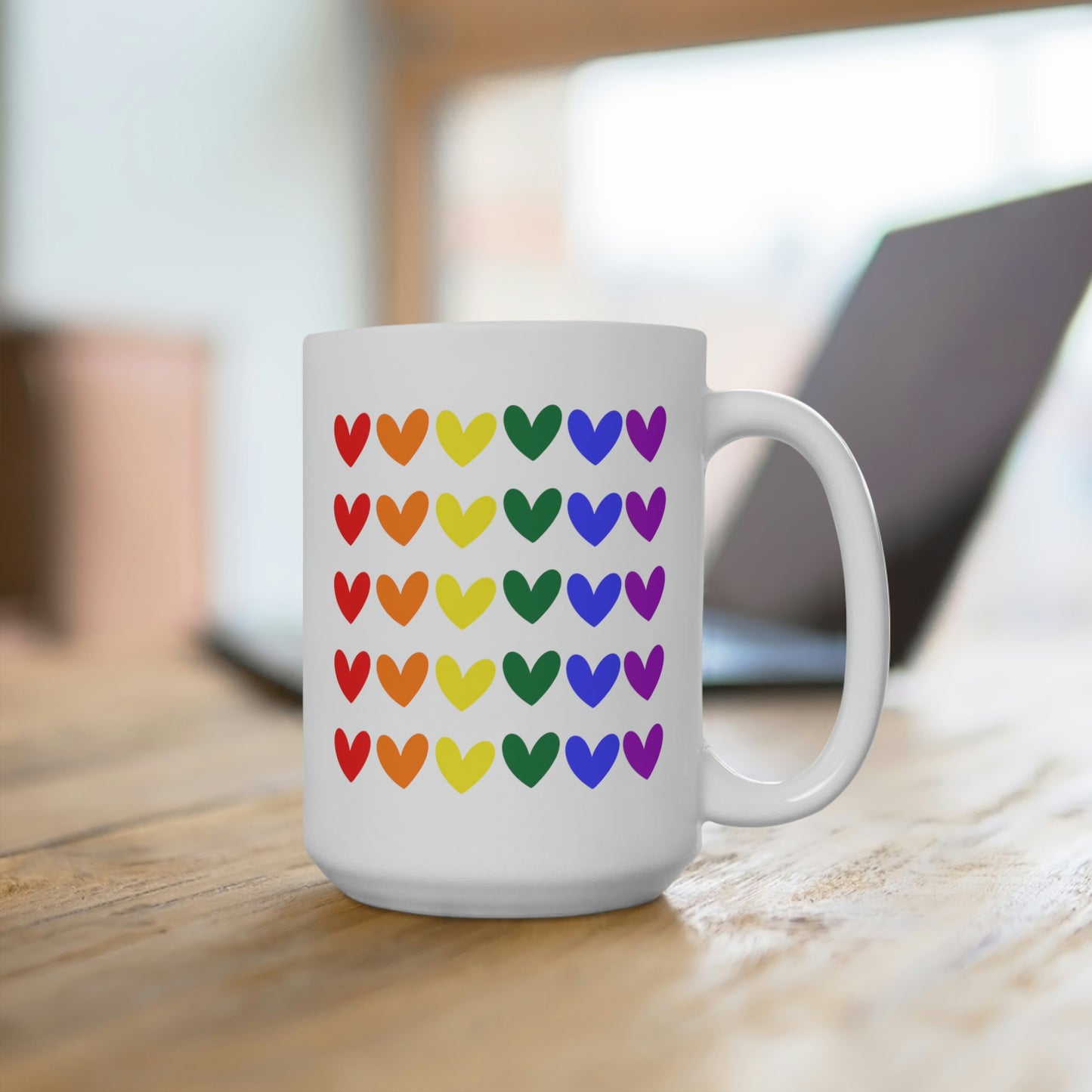 Rainbow Hearts Mug