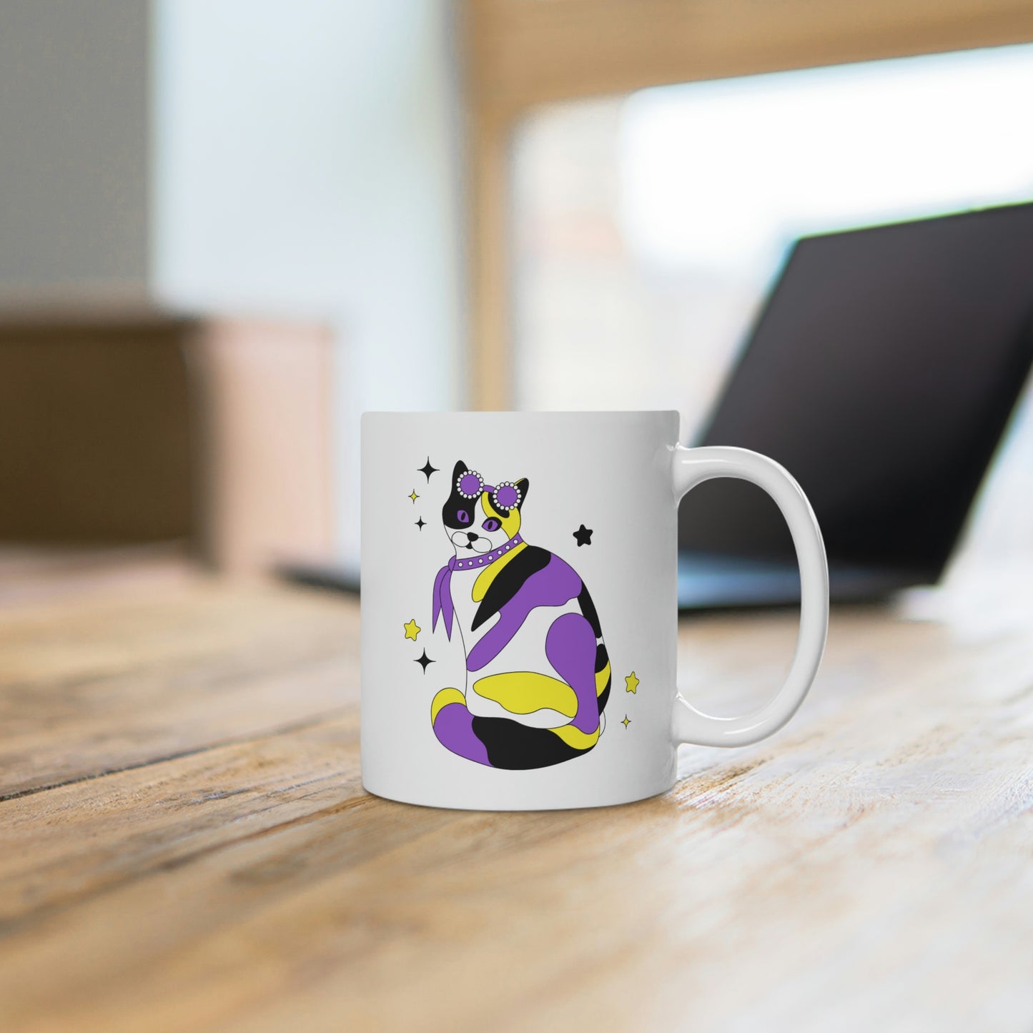 Nonbinary Calico Cat Mug