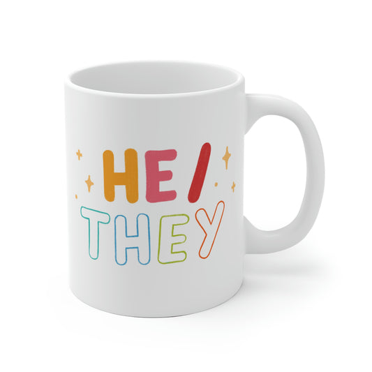 He/They Pronoun Mug