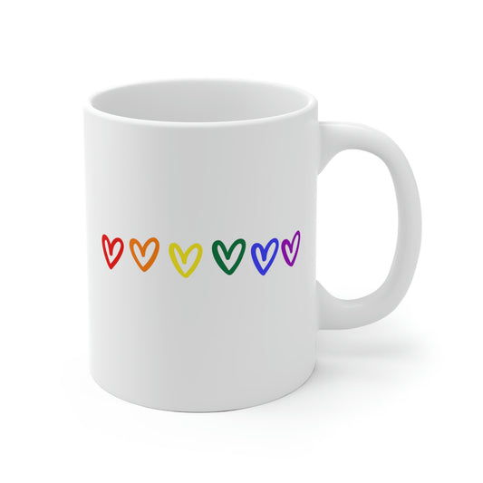 Rainbow Hearts Mug