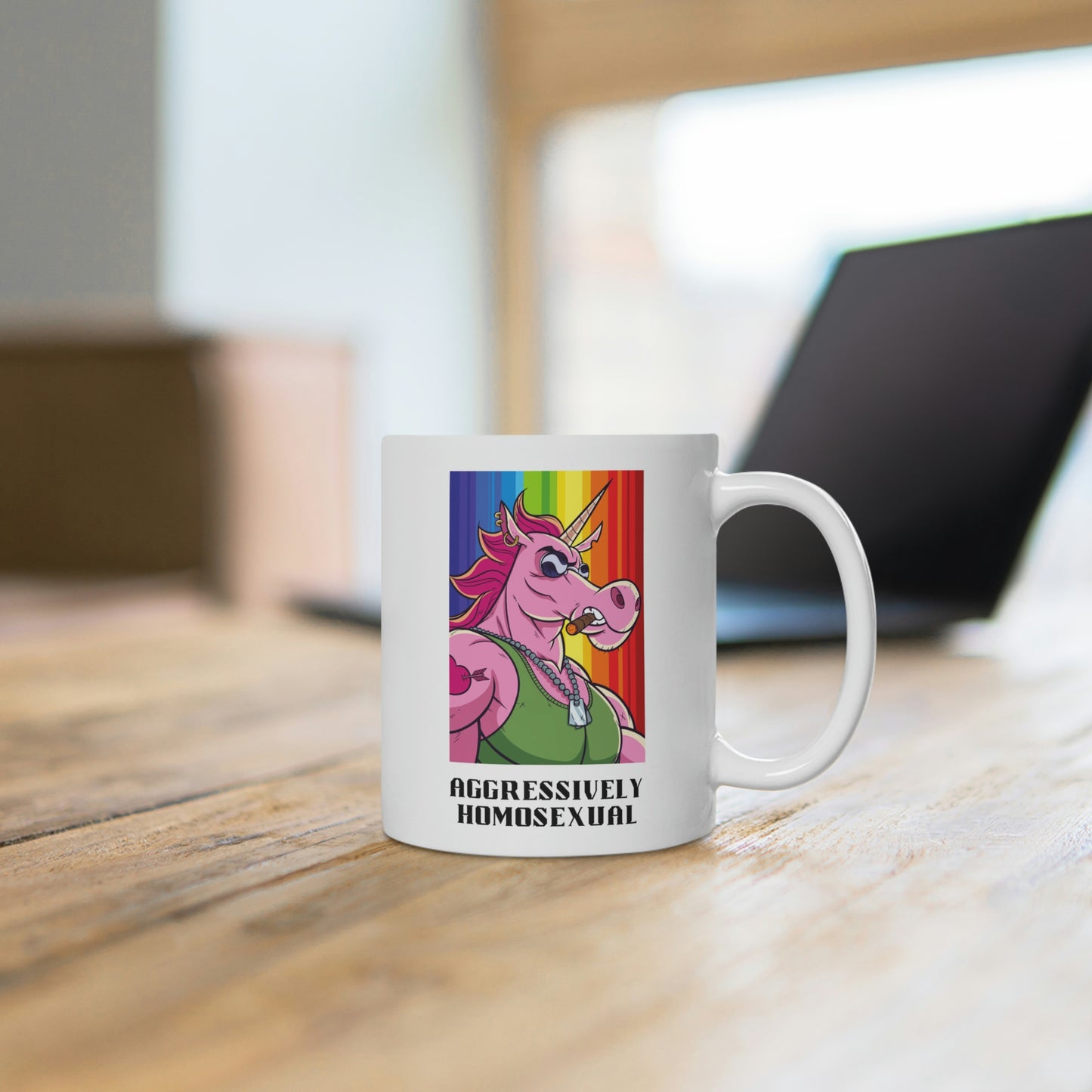 Aggressively Homosexual Unicorn Mug