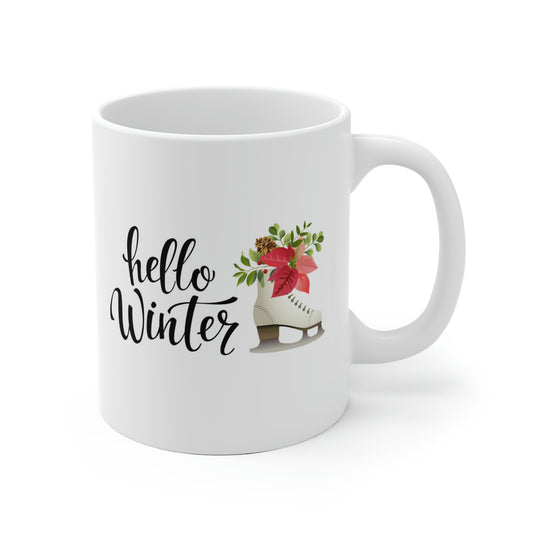Hello Winter Ice Skate Mug